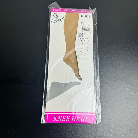 Vintage on The Go Comfort Top Knee High Hosiery Nude Fits 8 1/2 -11 New - Picture 4 of 5